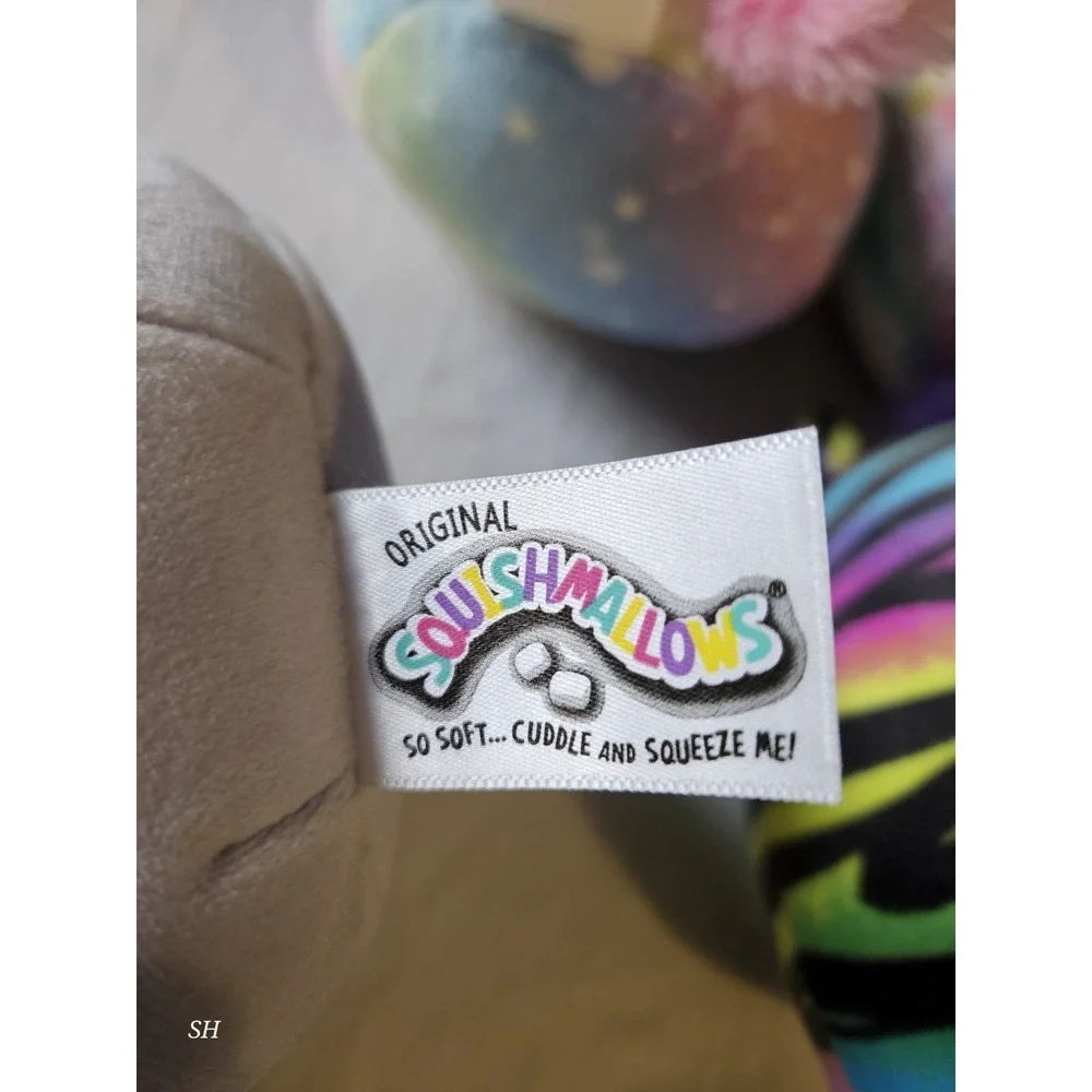 Squishmallows Plush Lot of 4 Rainbow Unicorn Bear‎ Bird Zebra Mini Stuffed...
